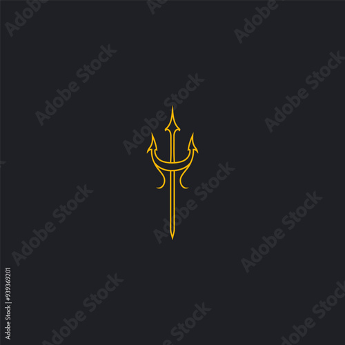 Trident logo design vector template