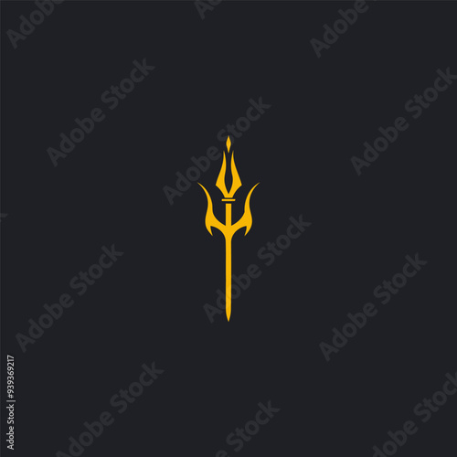 Trident logo design vector template