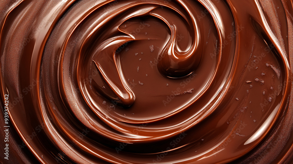 A close-up of swirling melted chocolate with rich textures and creamy layers background A close-up of swirling melted chocolate with rich textures and creamy layers background