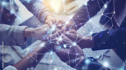 Business Network Concept Featuring Professionals Engaged in Networking and Collaborative Exchange