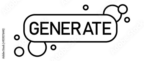AI generated line button. AI generation tool ui. Vector illustration isolated on white background.