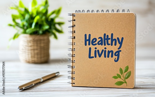 Notebook with "Healthy Living" Written on It, Symbolizing Health Planning