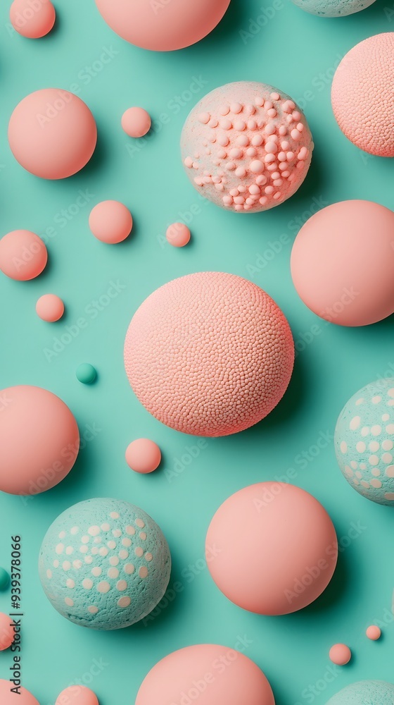 Pink Circles, Balls, Spheres on Green Background, Abstract Image, Texture, Pattern, Wallpaper, Cover and Screen of Smartphone, Cell Phone, Computer, Laptop, 9:16 and 16:9 Format Pink Circles, Balls, Spheres on Green Background, Abstract Image, Texture, Pattern, Wallpaper, Cover and Screen of Smartphone, Cell Phone, Computer, Laptop, 9:16 and 16:9 Format