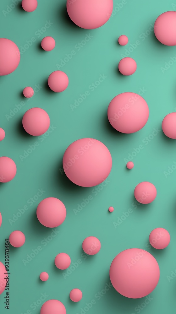 Pink Circles, Balls, Spheres on Green Background, Abstract Image, Texture, Pattern, Wallpaper, Cover and Screen of Smartphone, Cell Phone, Computer, Laptop, 9:16 and 16:9 Format Pink Circles, Balls, Spheres on Green Background, Abstract Image, Texture, Pattern, Wallpaper, Cover and Screen of Smartphone, Cell Phone, Computer, Laptop, 9:16 and 16:9 Format