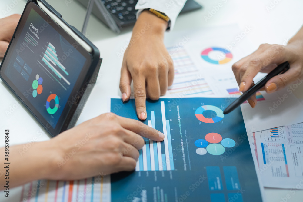 close up hand team of financial discussion fintech technology planning, analyzing digital financial data and strategy in a modern office at night close up hand team of financial discussion fintech technology planning, analyzing digital financial data and strategy in a modern office at night