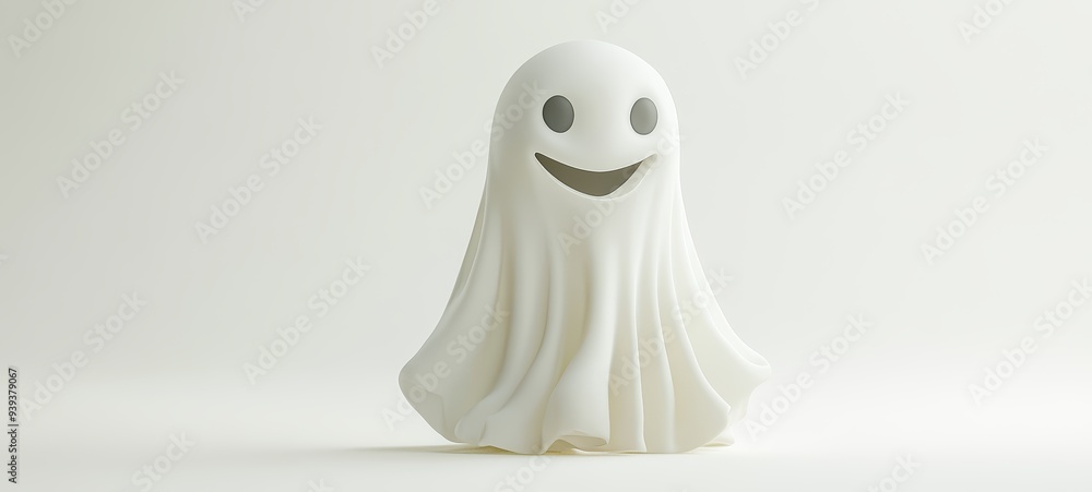 A spooky ghost figurine with a friendly smile A spooky ghost figurine with a friendly smile