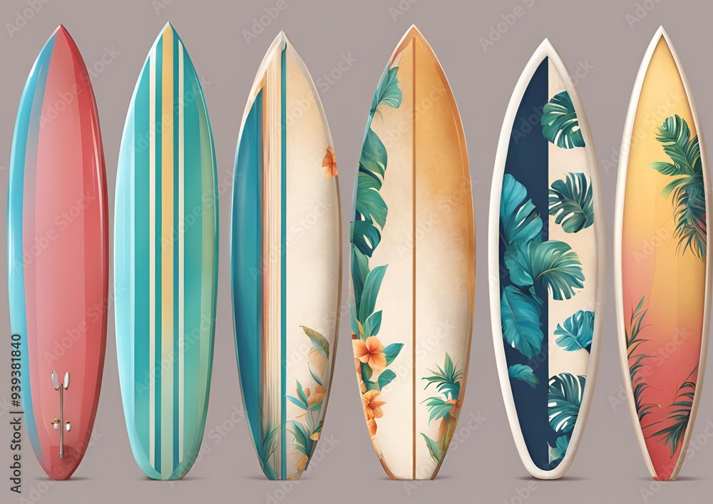 surfboard on white light background surfboard on white light background
