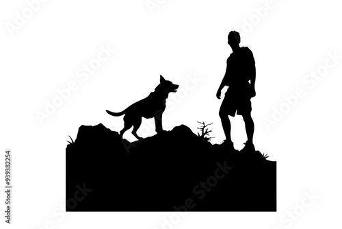 Dog Rescue rescue dog silhouette vector illustration