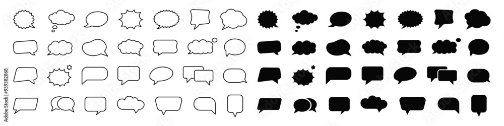 Speech Bubble Big Set. Cloud speech bubbles. Vector Speech Bubble Big Set. Cloud speech bubbles. Vector