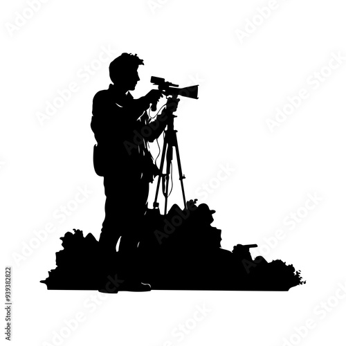 Filmmaker silhouette vector illustration