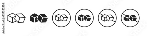 Sugar icon, logotype. Sugar free, no sugar symbol. Vector illustration