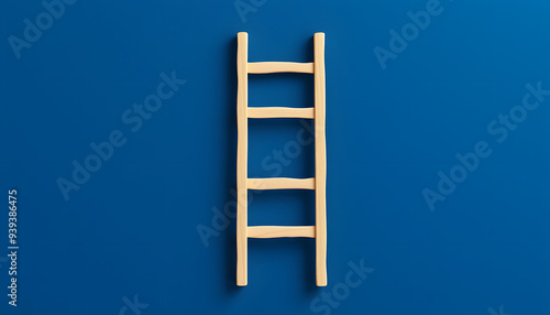 A vector graphic of the Ladder of Inference with a white head on a dark blue background isolated with white highlights, png photo