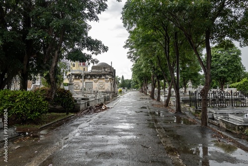 El Cementerio de Cristobal Colon cemetary in Havana, Cuba after rain or hurricane photo