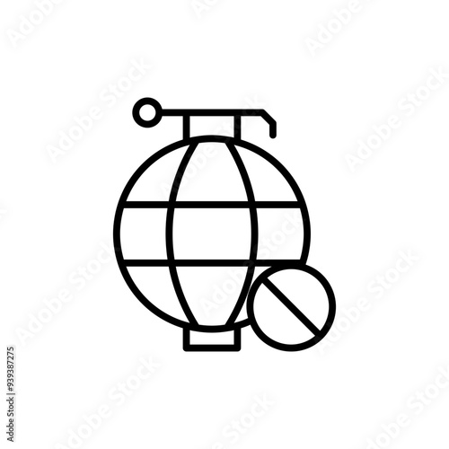 grenade line icon