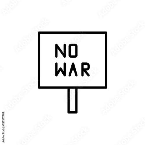 no war line icon