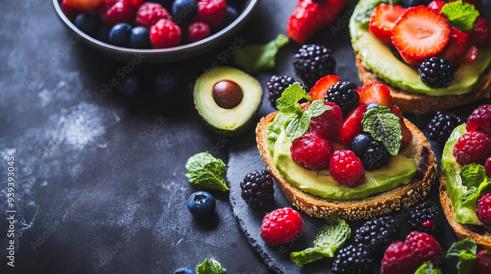 Fresh, ripe strawberries and blueberries in a white bowl, perfect for a healthy breakfast or summer dessert Fresh, ripe strawberries and blueberries in a white bowl, perfect for a healthy breakfast or summer dessert