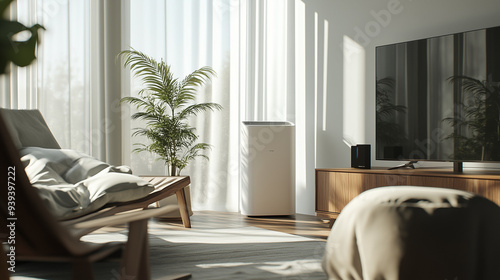 Serene Living Room with Air Purifier