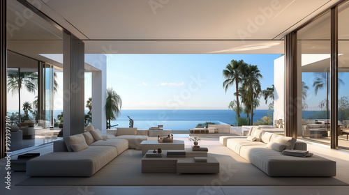 Modern Oceanfront Lounge with Panoramic Views