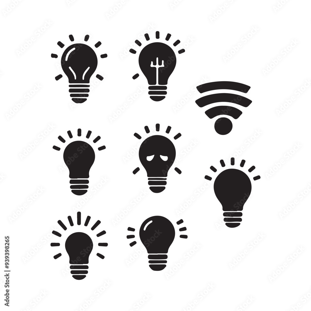 light bulb icon set light bulb icon set