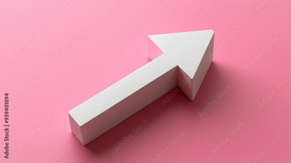 Business growth arrow, sleek and simple, white background, 3D illustration, No logo, No Trademark, No text, minimal concept with copy space for stock photo Business growth arrow, sleek and simple, white background, 3D illustration, No logo, No Trademark, No text, minimal concept with copy space for stock photo