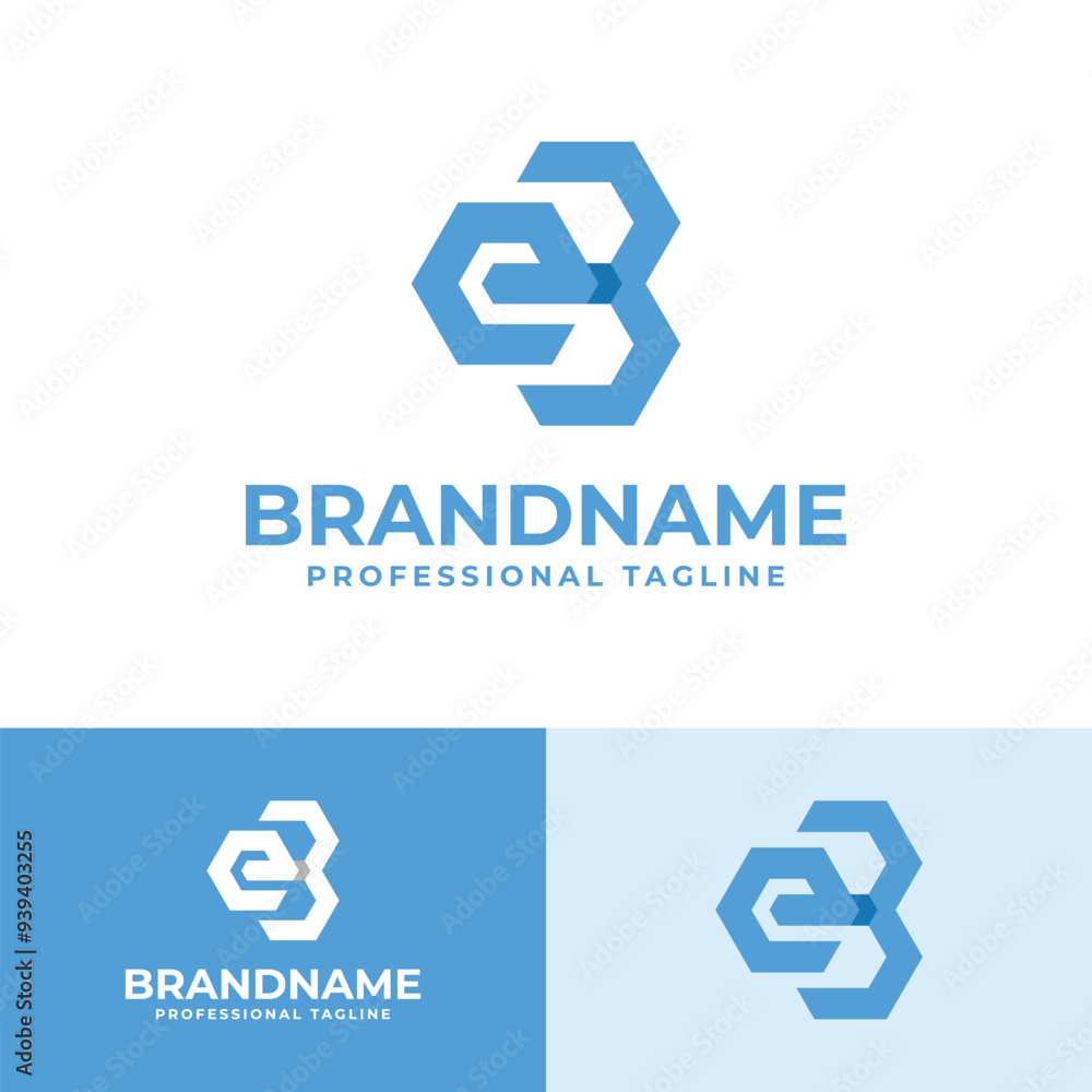 Fototapeta premium Letters EB Hexagon Logo, suitable for any business with BE or EB initials