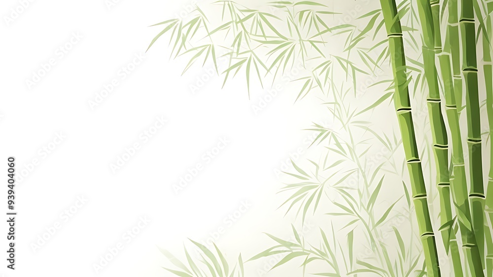 Fototapeta premium Bamboo painting style background illustrator 