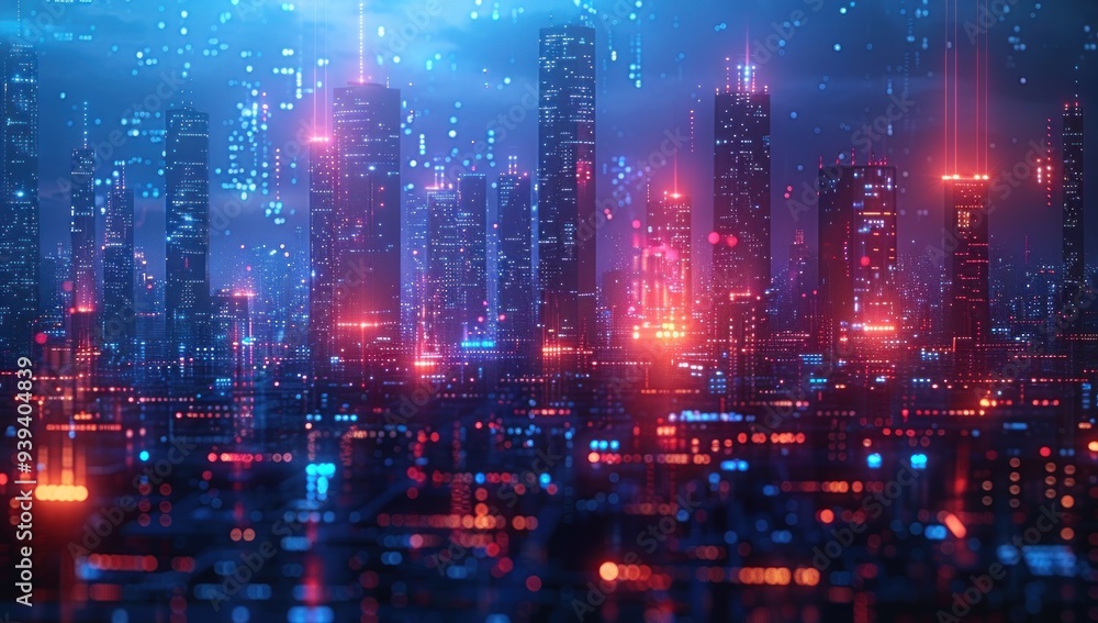 Cyberpunk Cityscape with Neon Lights Cyberpunk Cityscape with Neon Lights