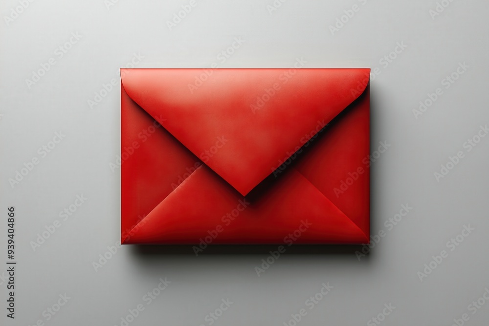 Simple envelope icon, modern style, white background, 3D illustration, No logo, No Trademark, No text, minimal concept with copy space for stock photo Simple envelope icon, modern style, white background, 3D illustration, No logo, No Trademark, No text, minimal concept with copy space for stock photo