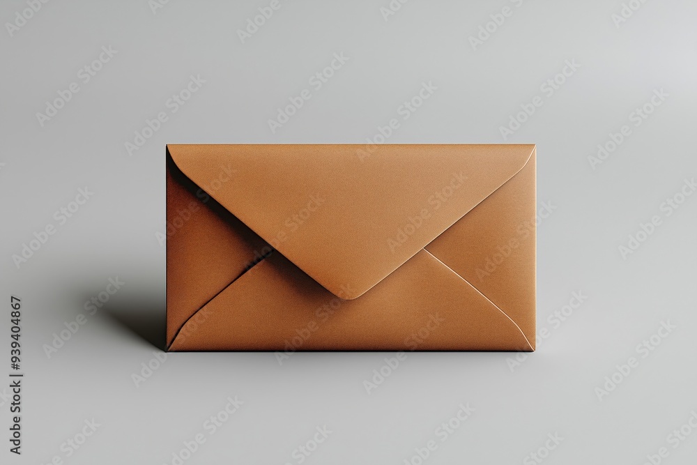Simple envelope icon, modern style, white background, 3D illustration, No logo, No Trademark, No text, minimal concept with copy space for stock photo Simple envelope icon, modern style, white background, 3D illustration, No logo, No Trademark, No text, minimal concept with copy space for stock photo