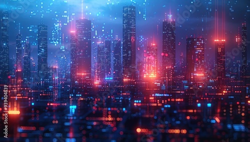 Cyberpunk Cityscape with Neon Lights