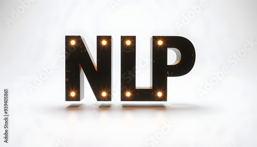 NLP isolated with white highlights, png photo