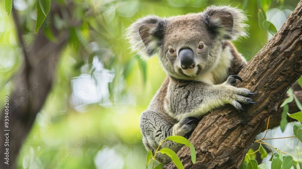 Obraz premium Australian Icon: Koala on Tree Branch.