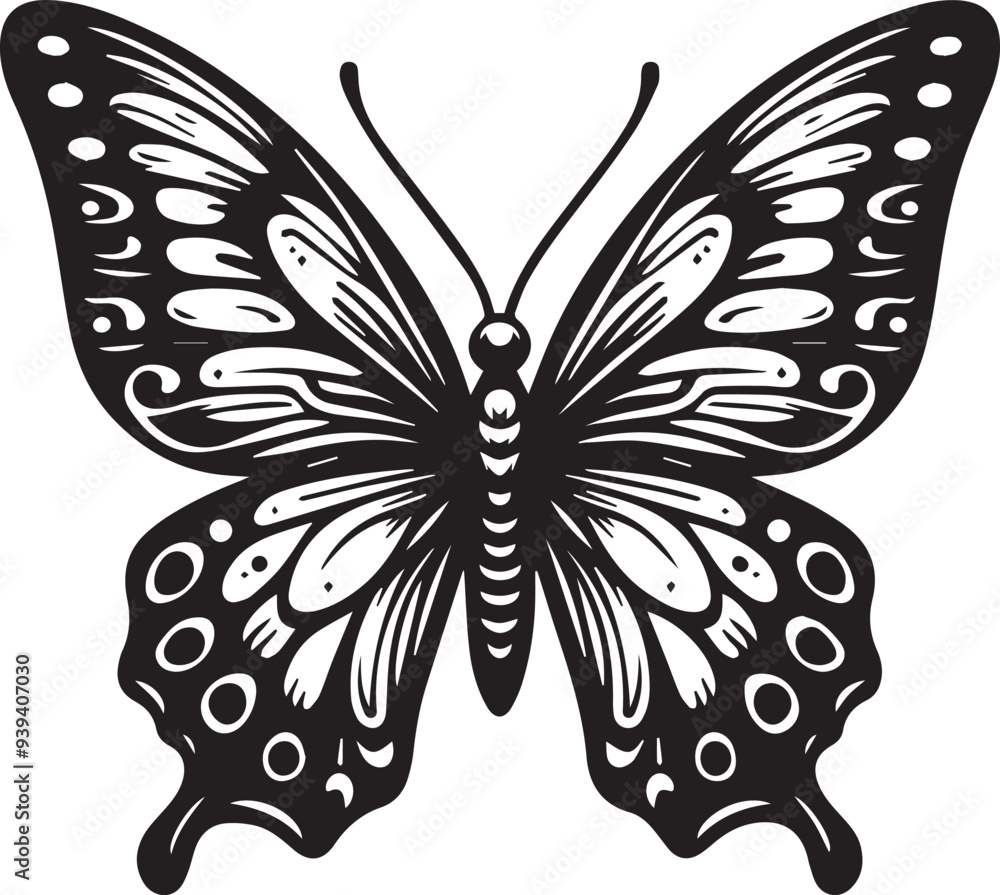 Butterfly vector illustration silhouette Butterfly vector illustration silhouette