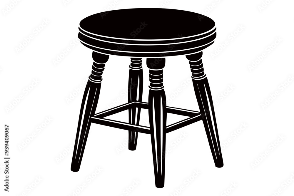 Creative Chair and Bench Silhouette Vector Art Illustration Creative Chair and Bench Silhouette Vector Art Illustration