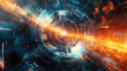 Wallpaper Mural Abstract symbol of purpose in human life, set against a dynamic futuristic background, vibrant and full of meaning Torontodigital.ca