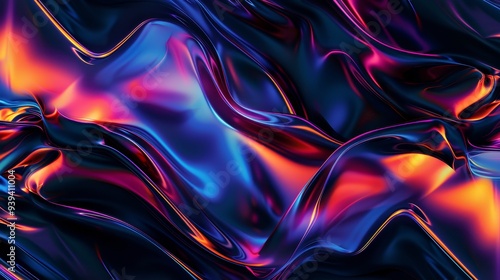 A mesmerizing abstract of colorful waves with silky textures, showcasing vibrant hues and fluid movements, creating a captivating visual experience.