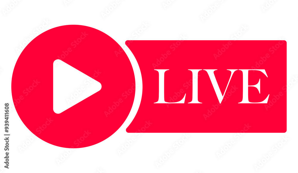 Button for live, video conference, online meeting or social media. Vector illustration. Button for live, video conference, online meeting or social media. Vector illustration.