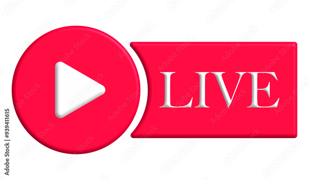 Button for live, video conference, online meeting or social media. Vector illustration. Button for live, video conference, online meeting or social media. Vector illustration.
