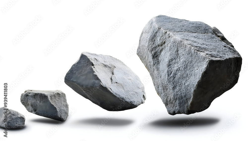 set of gray rocks falling isoleted set of gray rocks falling isoleted