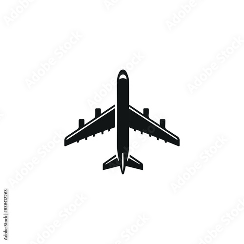 Airplane Icon Vector Illustration of Aircraft in Flight for Travel and Transportation Concepts