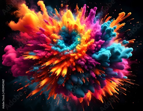 peinture en poudre multicolore