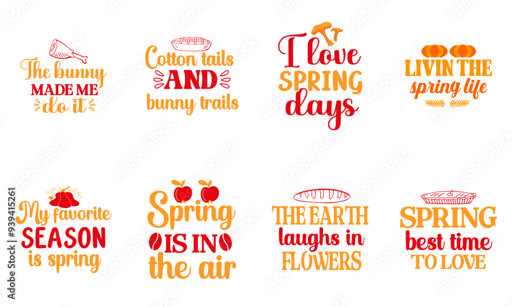 Simple Spring Quotes, Phrases Collection Vector Illustration for Magazine, Brochure, Icon Simple Spring Quotes, Phrases Collection Vector Illustration for Magazine, Brochure, Icon