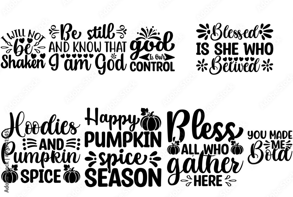 Fototapeta premium Cute Religious Design Big Calligraphy, Typography Bundle Vector Illustration for Banner, Holiday Cards, Icon