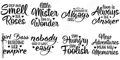 Modern Motivational Labels And Badges, Trendy Retro Style Illustration Pack Vector Illustration for Advertisement, Printable, Wrapping Paper