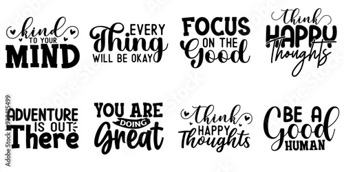 Decorative Motivational Typography, Calligraphic Lettering Collection Vector Illustration for Icon, Brochure, Advertisement