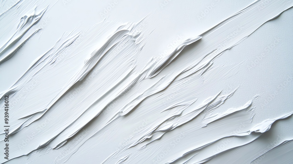 Obraz premium Close-up of textured white surface with flowing patterns, perfect for backgrounds or abstract designs.