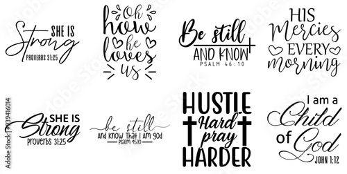Elegant Christian Invitation, Hand Lettering Collection Vector Illustration for Packaging, Magazine, Greeting Card