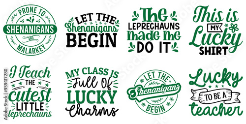 Creative St Patricks Day Typography, Trendy Retro Style Illustration Collection Vector Illustration for Social Media Post, Label, Brochure