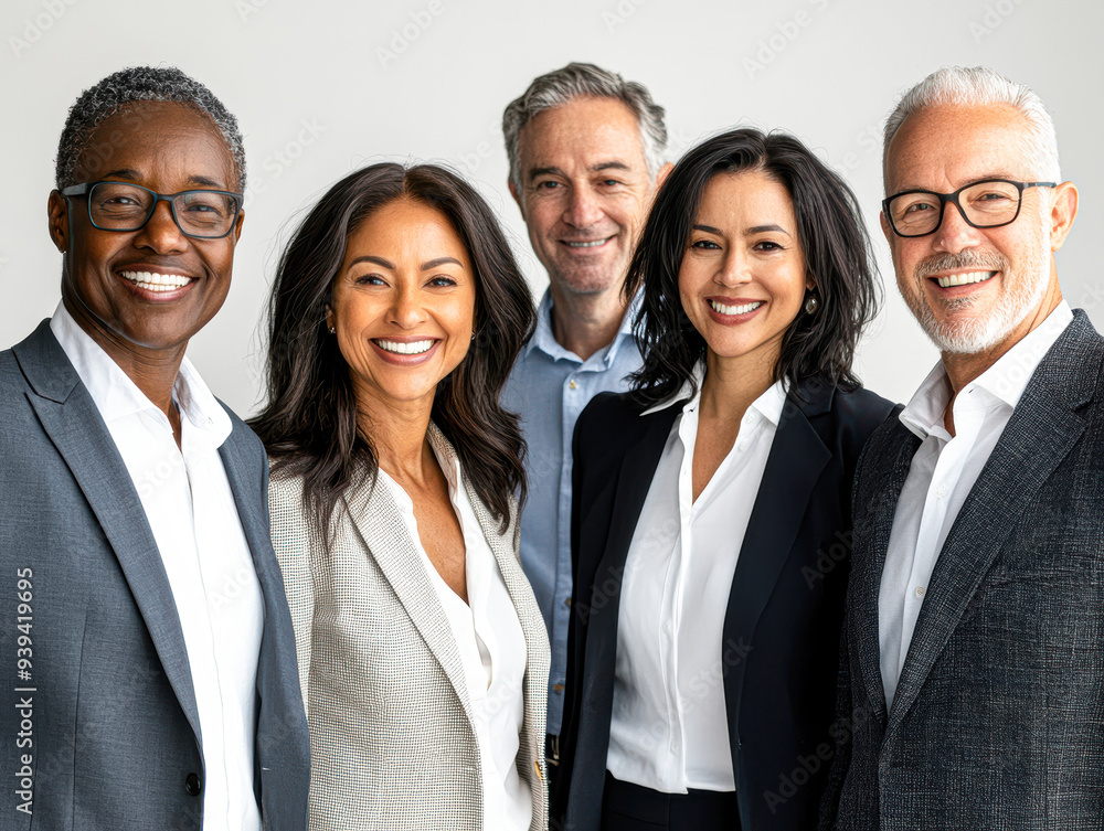 A group of people in suits and ties are smiling for the camera A group of people in suits and ties are smiling for the camera