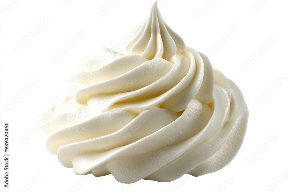Cream Dollop. Mound of Whipped Cream on Isolated White Background Cream Dollop. Mound of Whipped Cream on Isolated White Background